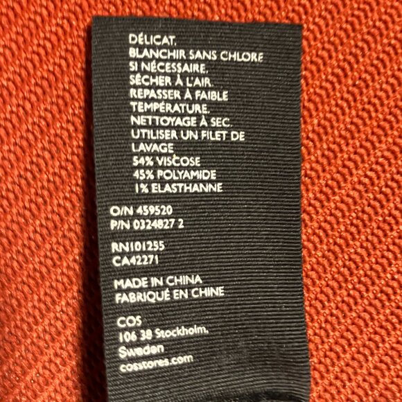 COS minimal, bold, statement dress. Silky knit maxi, asymmetric cut-out hem, M - Picture 5 of 5